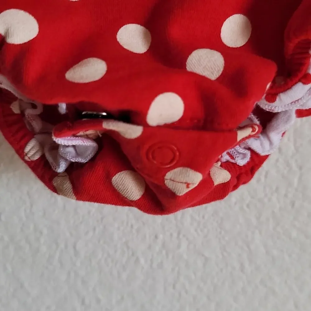 DISNEY Minnie Mouse One Piece Walt Disney World Polka Dot Size 12M Red